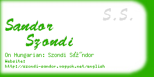 sandor szondi business card